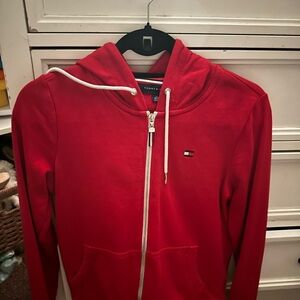 Tommy Hilfiger Women's Red Hoodie Jacket